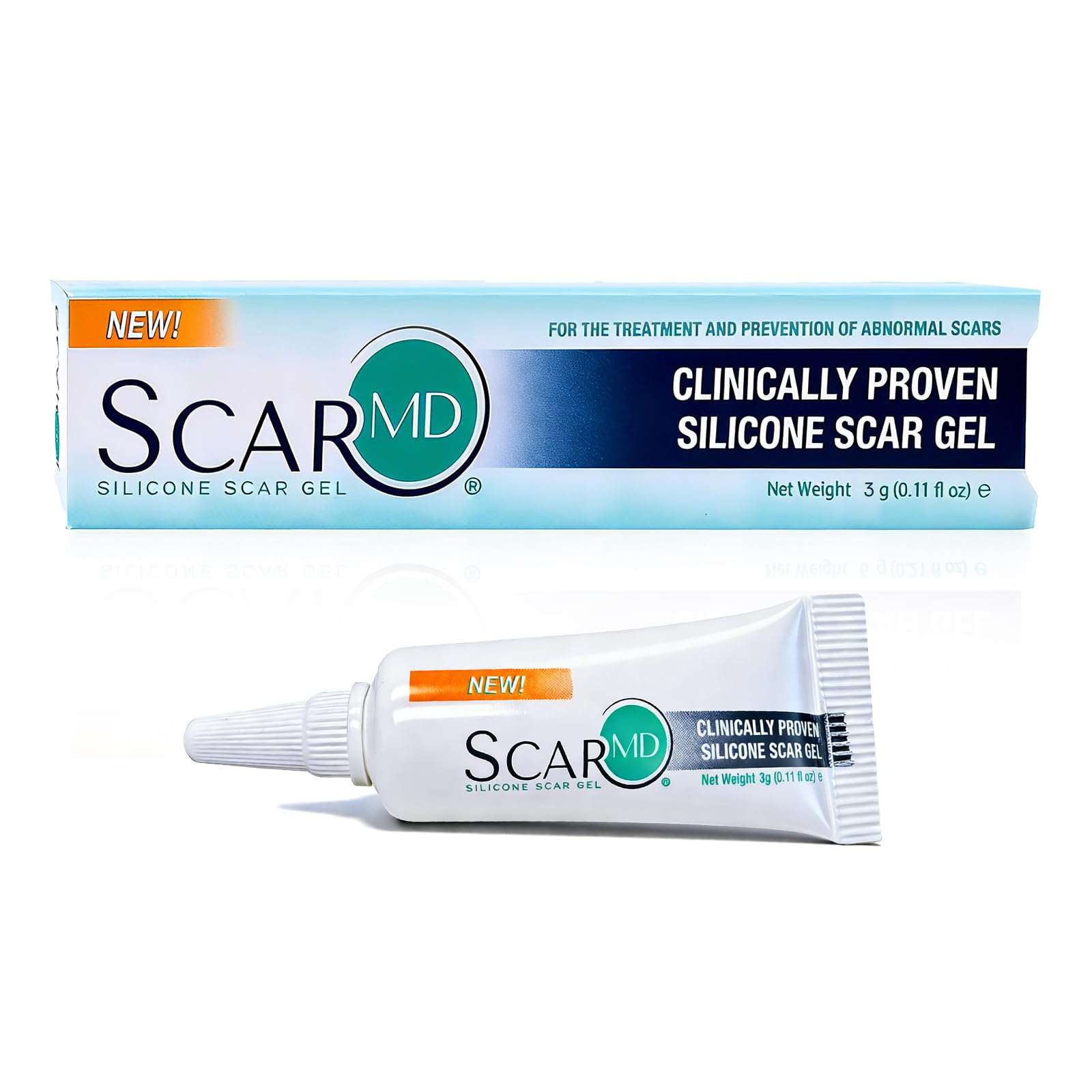 ScarMD Silicone Scar Gel (0.1oz)– Massage Design for Faster Healing | Clinically Proven to Scar Cream for Surgical Scars, Flatten Keloids & Acne Scars