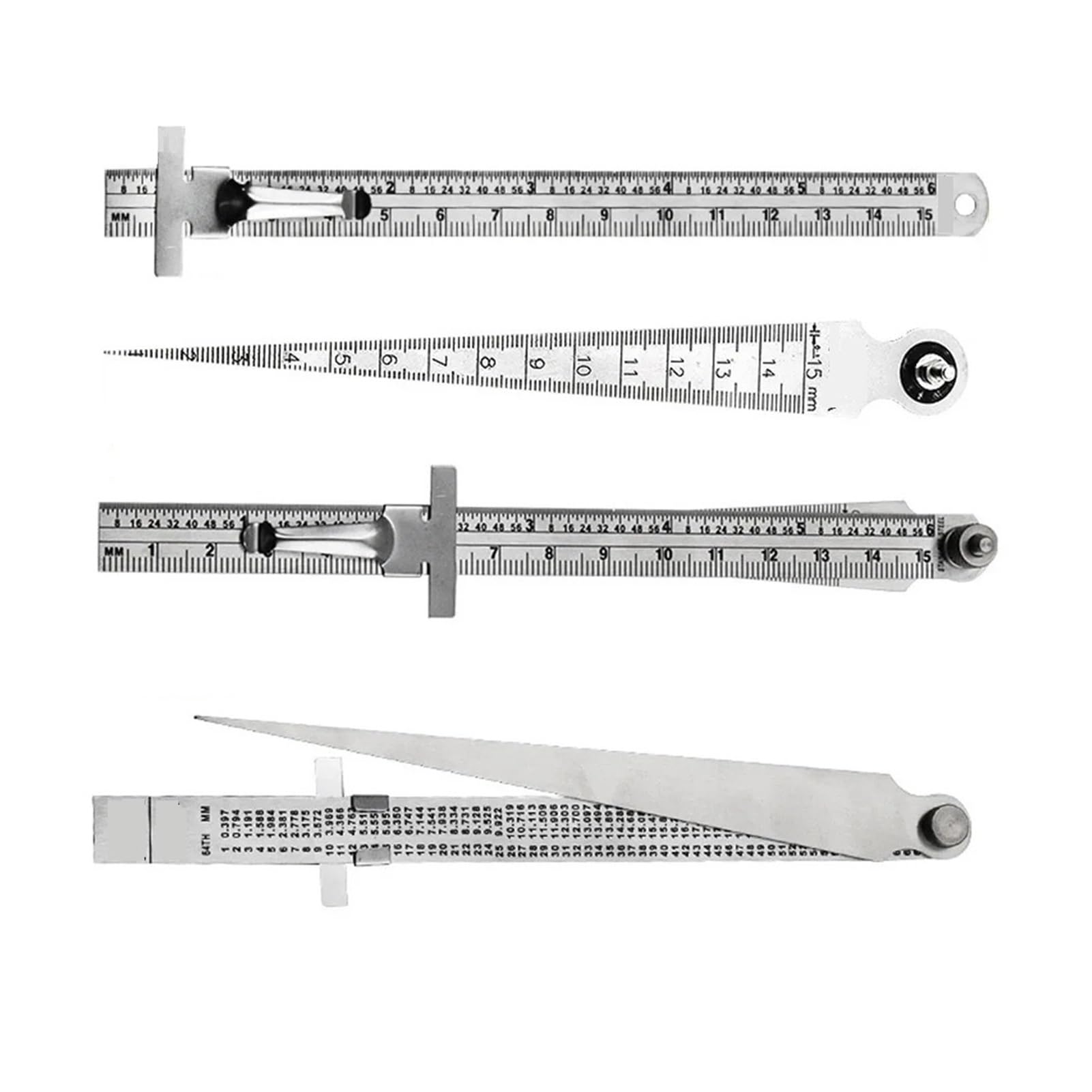 6 sztuk/zestaw miernik grubości stożkowy ze stali nierdzewnej 0 mm-7 mm skala otwarcia otwór kontrola linijka pomiarowa (model 8)