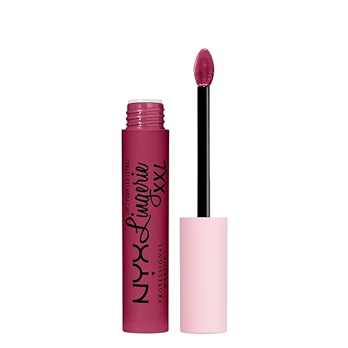 Vista 29 de Nyx - Maquillaje profesional; lápiz labial líquido de la línea Lingerie XXL, mate, It's Hotter (Color rojo caoba cálido)