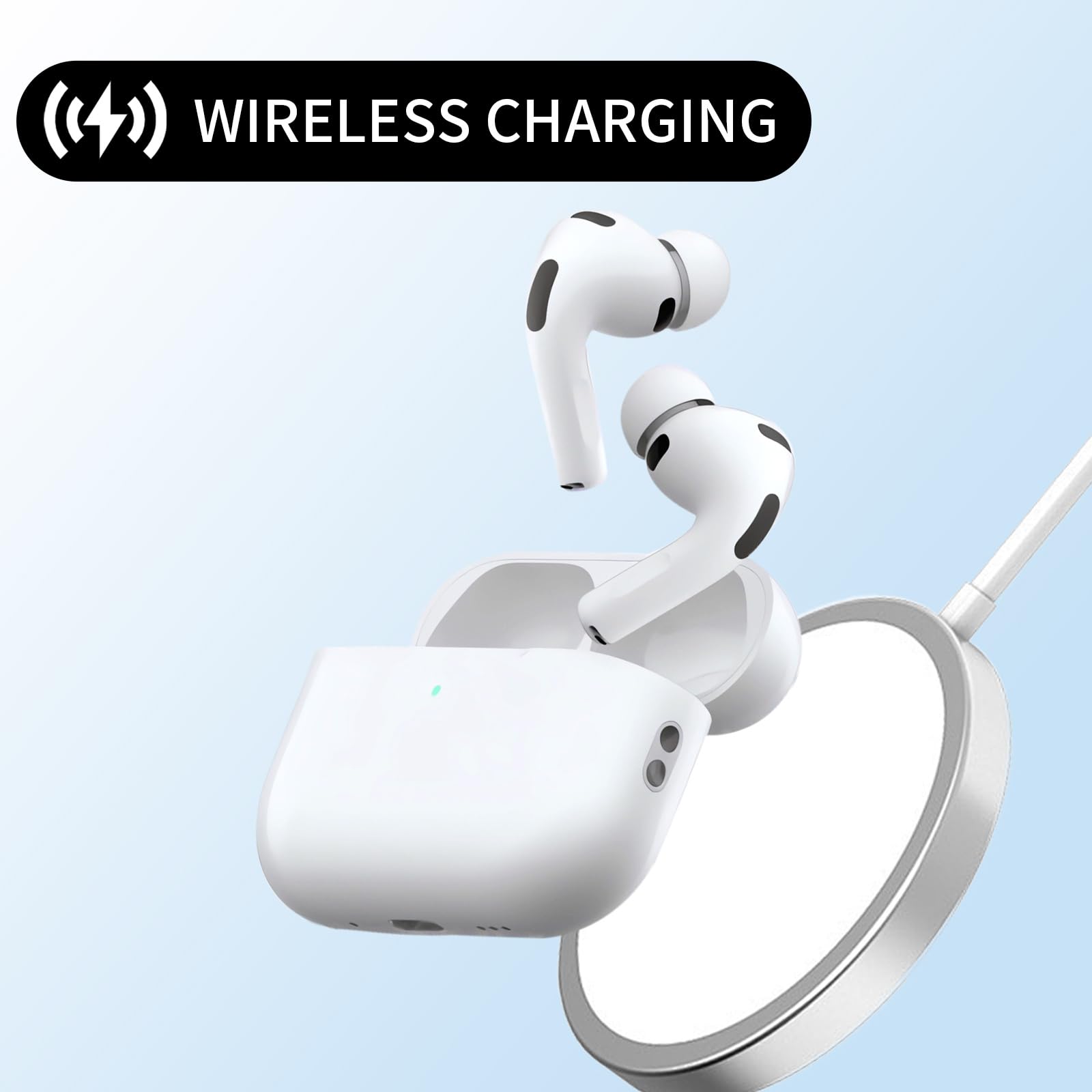 Custodia di ricarica di ricambio per AirPods Pro 3, batteria da 680 mAh con ricarica wireless, facile accoppiamento Bluetooth e finestra pop-up, compatibile solo con auricolari originali