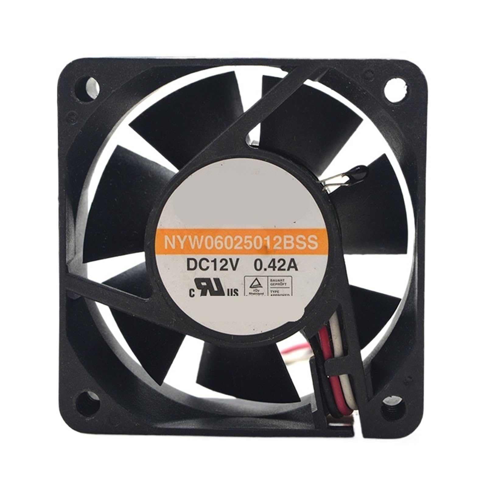 JJKKOZVQF NYW06025012BSS 6025 6cm 12V 0.42A Three Wire Dual Ball Bearing Cooling Fan
