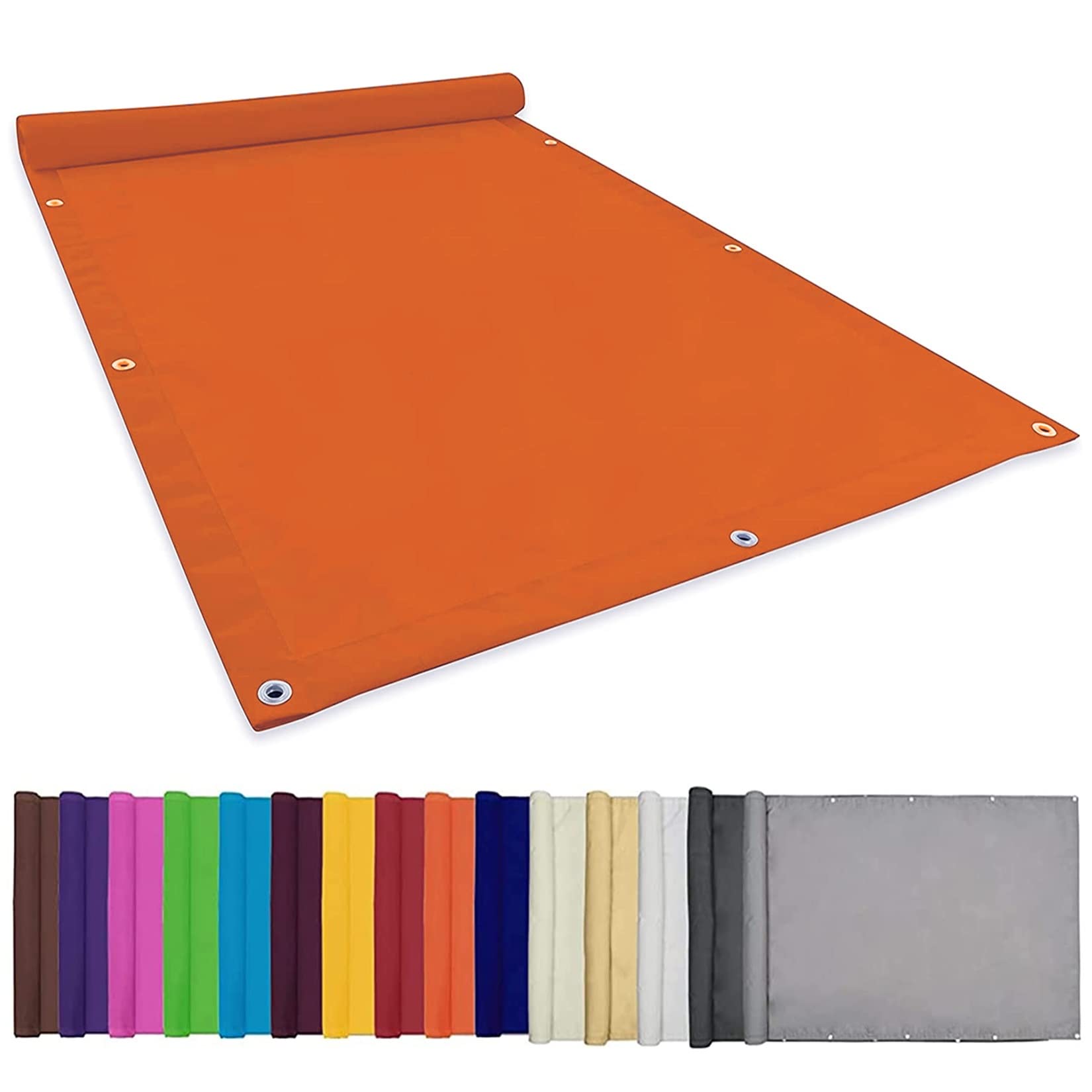 GLDYTVF Waterproof Sun Shade Sail 4x6.5M Heavy Duty Awning Canopy 98% UV Protection Orange Patio Party Sun Sail with Free Rope