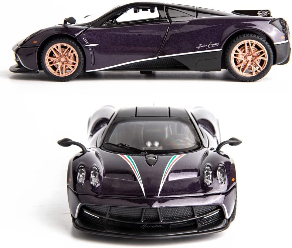 Image of WireScorts 1:24 Scale Die-Cast Pagani Huayra Large with 4 Openable Doors Pull Back Action, Working Lights, Movable Front Wheels & Working Horn - Multi Color