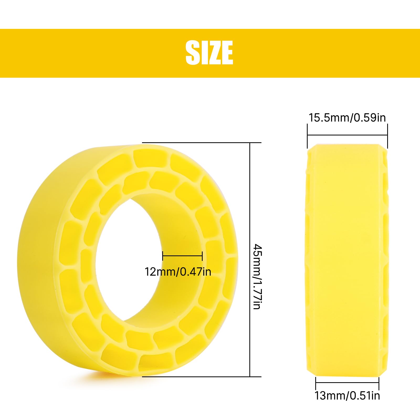 INJORA 4 sztuki silikonowych wkładek gumowych do opon 52 mm 1,0" (1045)