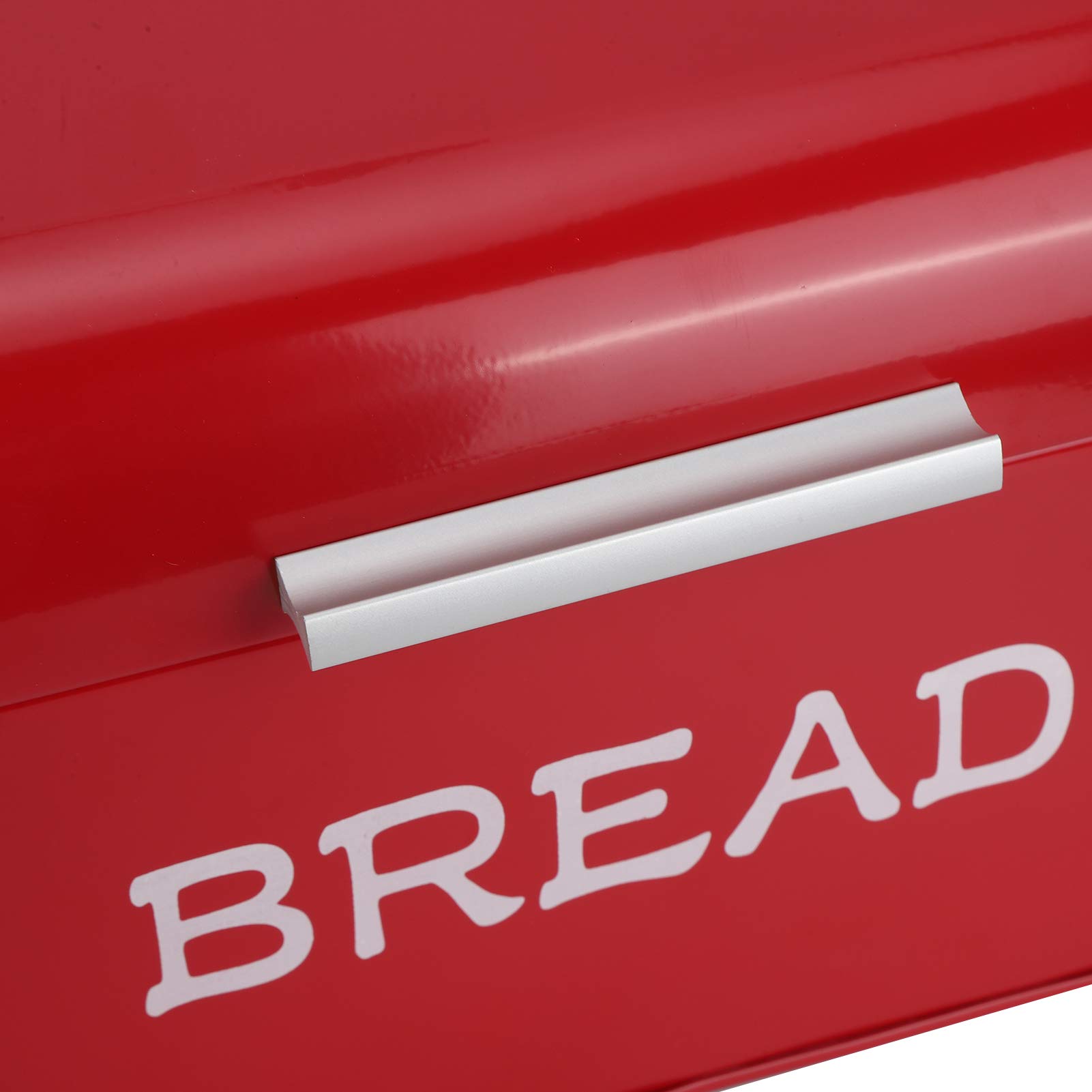 SIXRUN Grande Contenitore per il Pane in Stile Europeo per Riporre la, Organizer per il Pane in Ferro Rosso, Perfetto per i Panifici Domestici, 42x16,5x24 Cm