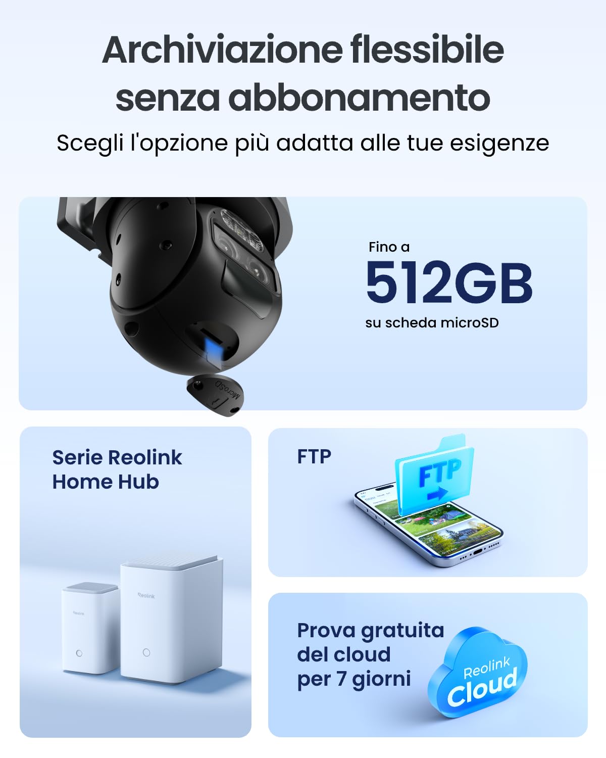 Reolink 4K Telecamera Senza Fili da Esterno a Batteria, Trackmix Grigio | 360° PTZ con Pannello Solare, Tracciamento Automatico, Doppia Lente, Visione Notturna a Colori, Rilevamento Intelligente