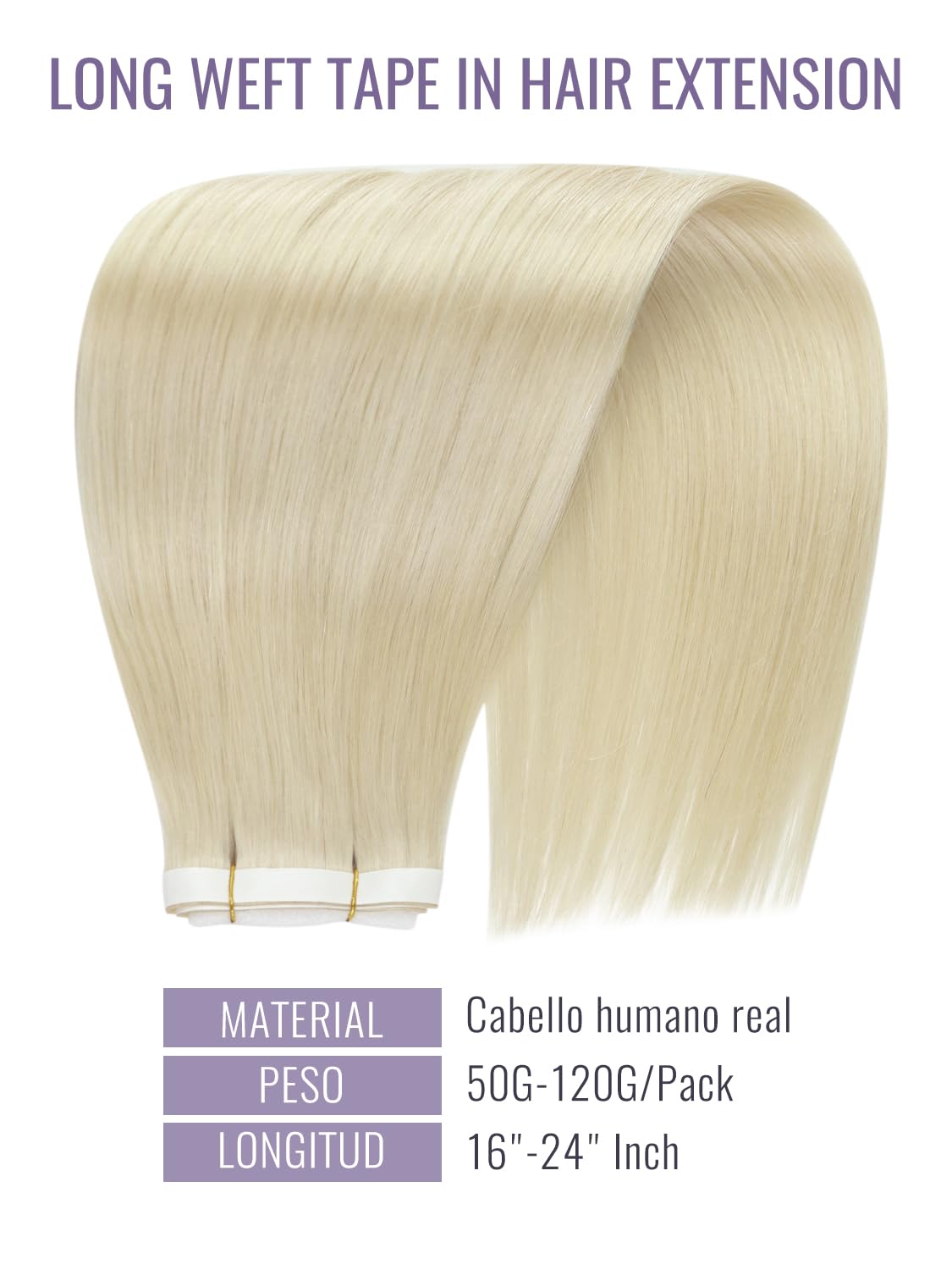Fshine Extensiones Adhesivas Pelo Natural Extensiones de Cabello 14 Pulgadas 35CM 50g Rubio Dorado Highlight Rubio Claro 20PCS Cabello Humano Color 16P22 Color 16P22 — view 23
