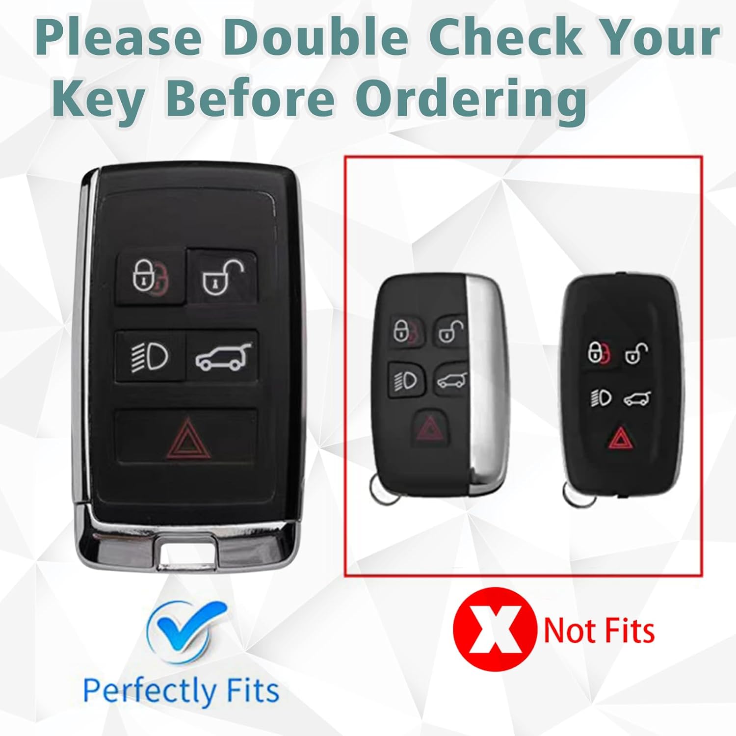 key fob cover for land rover accessories keychain keyshell ring case compatible with 2018-2023 Jaguar E I-PACE Vogue Range Discovery Rover Sport protector(white) - Image 2