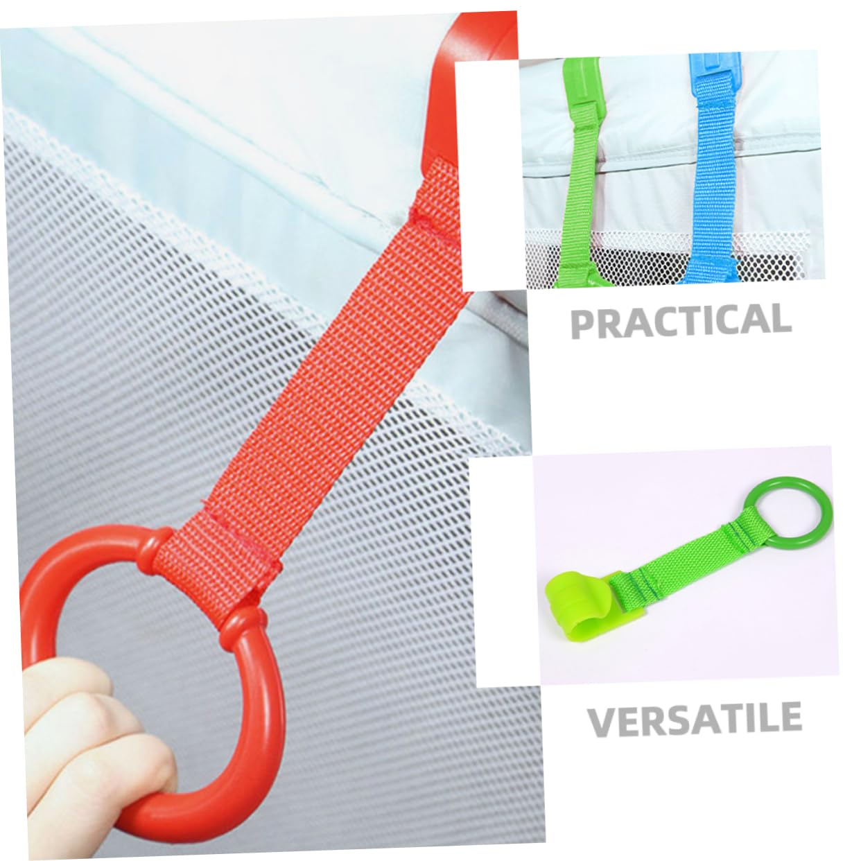 CORHAD 3sets Toddler Hand Pull Ring Connecting Rings for Playpen Pull up Clip 4pcs*3