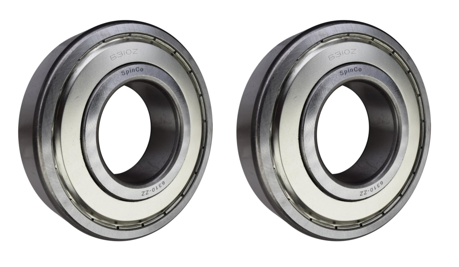 (2 Pack) 6310-ZZ, 6310-2Z, 310SS Shielded Radial Ball Bearing 50X110X27 by SpinCo