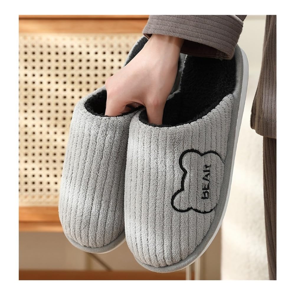Klapki prysznicowe, Men's Winter Plush Slippers - Warm Cotton Wool Indoor House Shoes