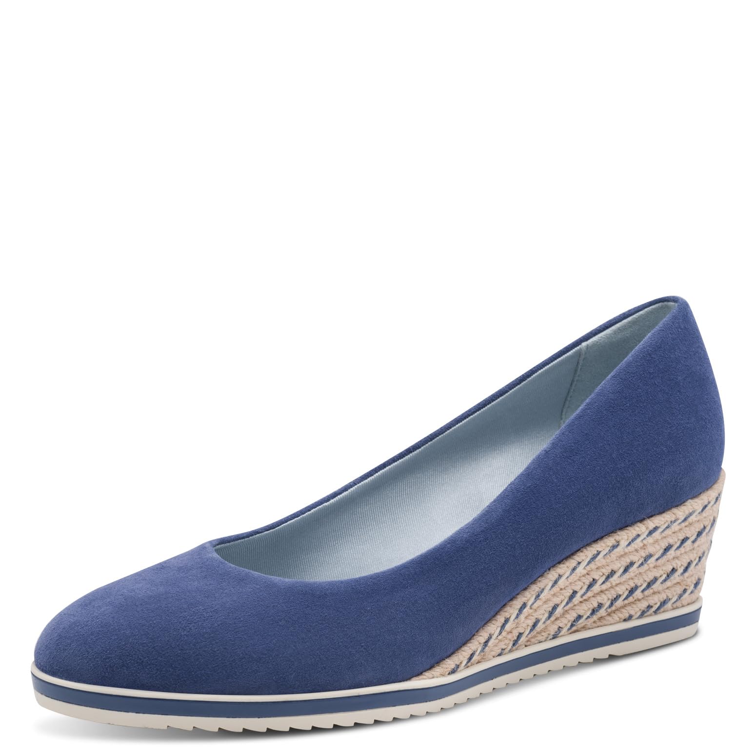 Tamaris Women's leather pumps with wedge heel blue 5.5 UK