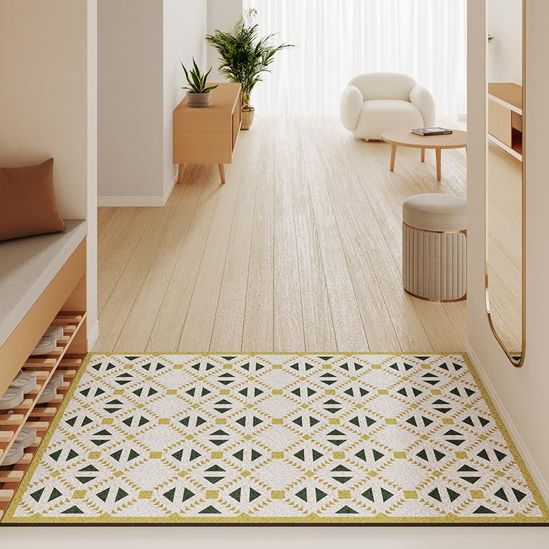 Tapis d'entrée jaune et noir découpable pour intérieur et extérieur