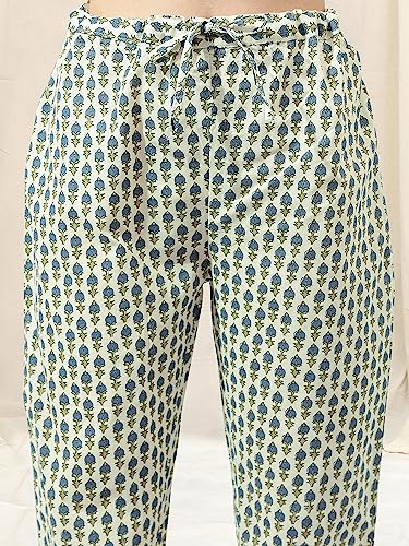 Image of MIRCHI FASHION Pure Cotton Straight Kurta Set for Women with Pant | Printed Kurta Pant Set | Ethnic Office Wear Kurta Set with Trouser