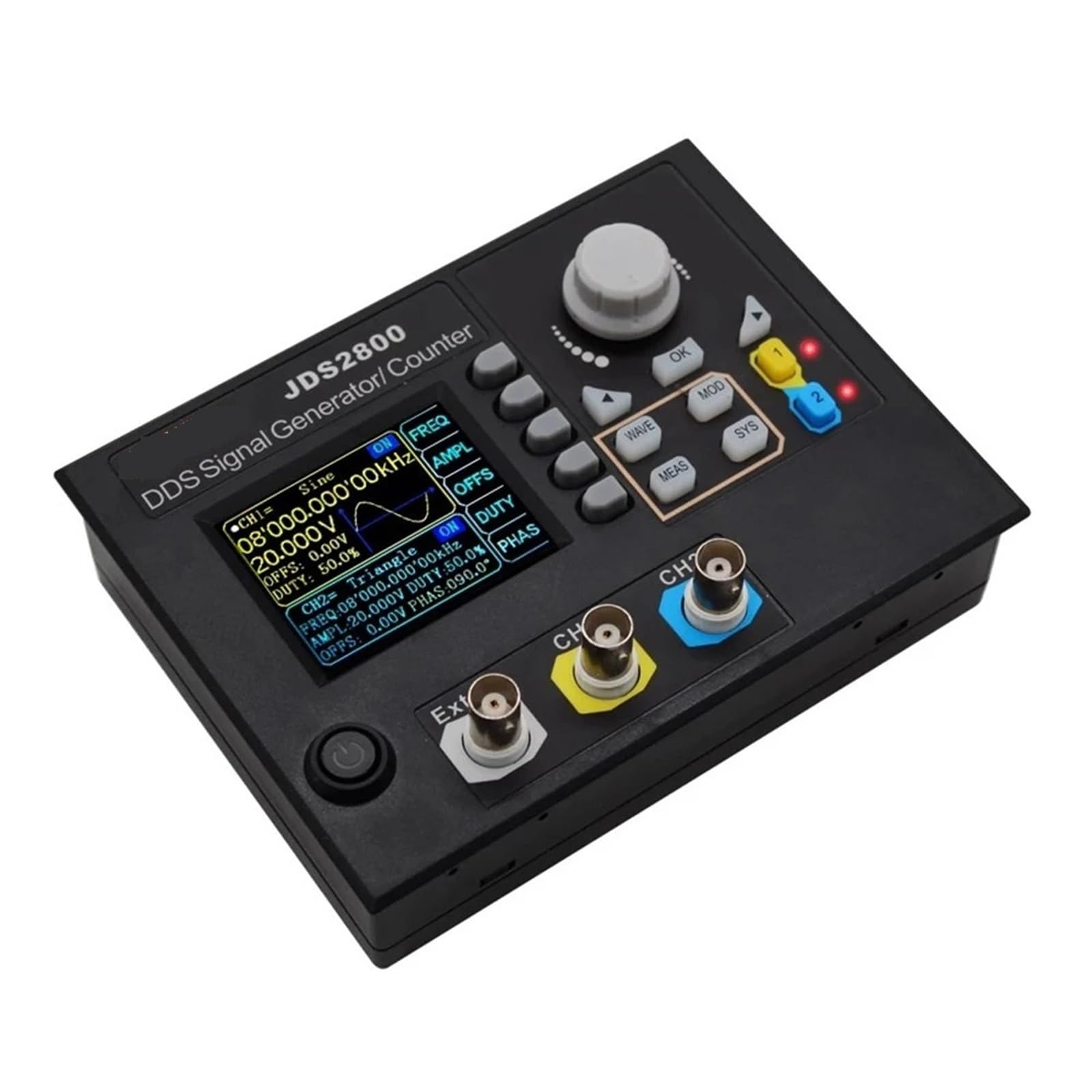 Generador de señales digitales de doble canal JDS2800 de 15/40/60 MHz con función DDS, frecuencímetro, contador, generador de ruido de pulsos.(JDS2800-15MHz,US)