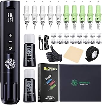 Amazon | Dragonhawk タトゥーガンキット ワイヤレス L1 タトゥーペン