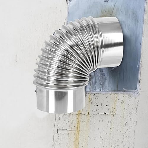 Miniatura 4 de ARTIBETTER Tubo de estufa de leña, estufa de calefacción de 2.8 in, codo de chimenea de escape, accesorios para estufa de campamento, mangueras de