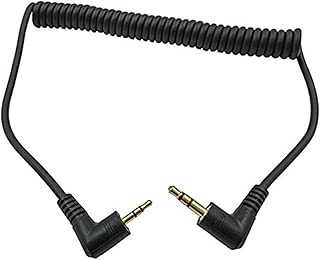 CERRXIAN 90 Degree Right Angle 3.5mm Male to 2.5mm Male 3 Pole Black Coiled AUX Audio Cable - coolthings.us
