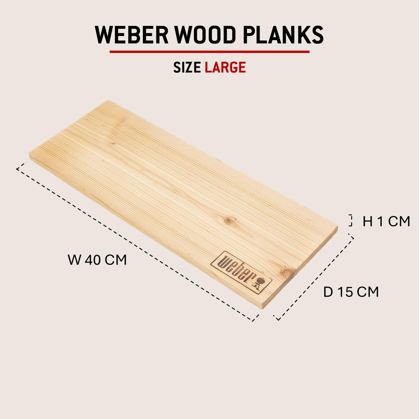 Weber Tablas de Cedro Rojo del Pacífico para ahumar, Grandes (40 x 15cm), Paquete de 2, Aroma Dulce y Suave, Ideal para Queso, Verduras, Pescado y Aves de Corral, Hechas de Maderas Naturales (17831)