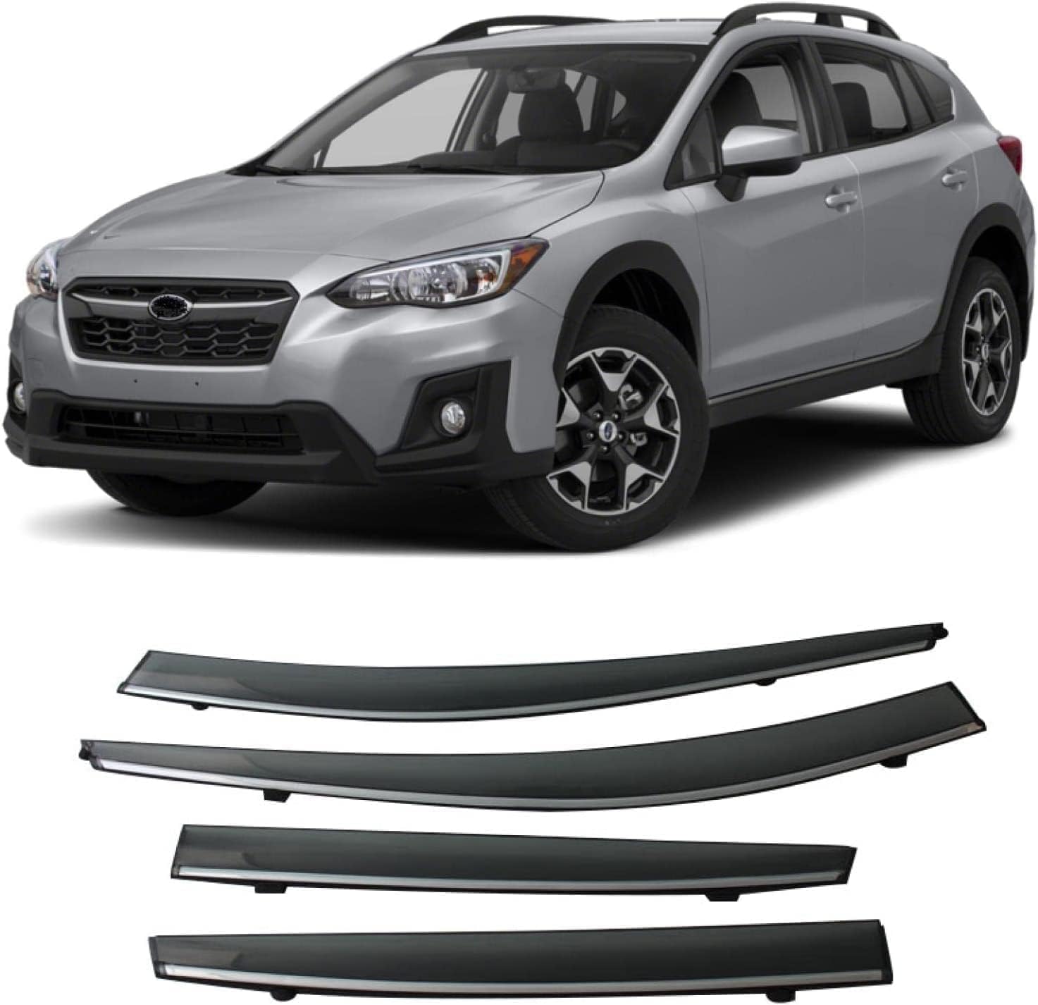 PANXUC Car Wind Deflectors for Subaru XV Crosstrek 2018-2021, Side Window Wind Rain Deflector Window Visor Sun Rain Guard Smoke Guards
