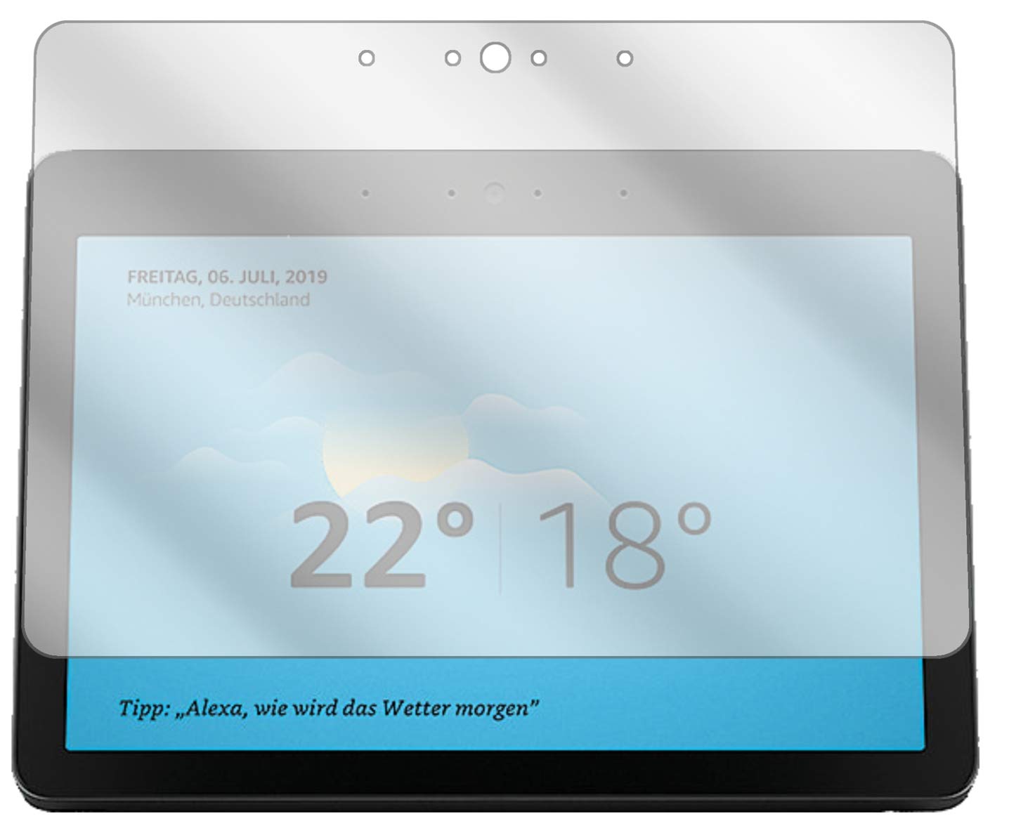 Dipos 2 Pellicole Protettive Crystalclear Per Amazon Echo Show 2ª Gen - Vetro Temperato Made In Germany