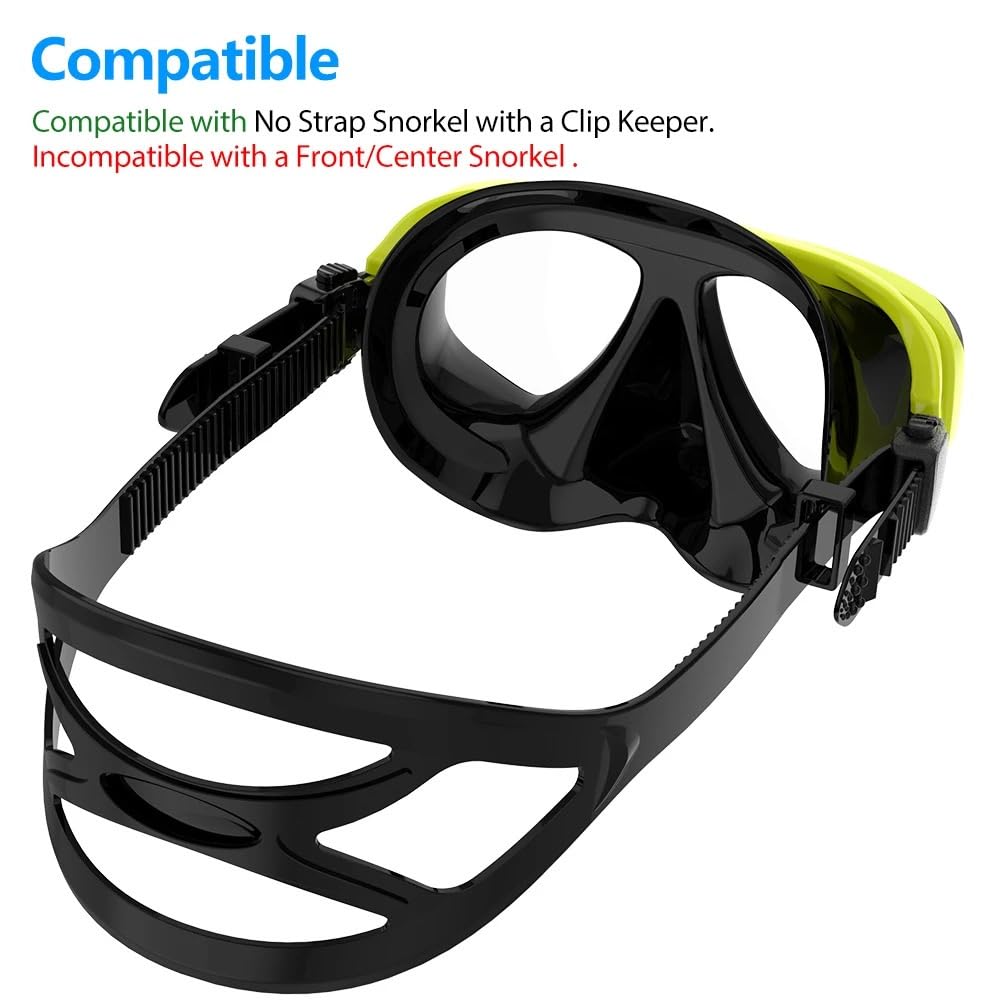 Máscara de Snorkel Máscara de buceo antiempañamiento para esnórquel, gafas de buceo con foca, máscara de buceo de vidrio templado, gafas para hombres y mujeres Kit de de Buceo(Mirrored yellow set)