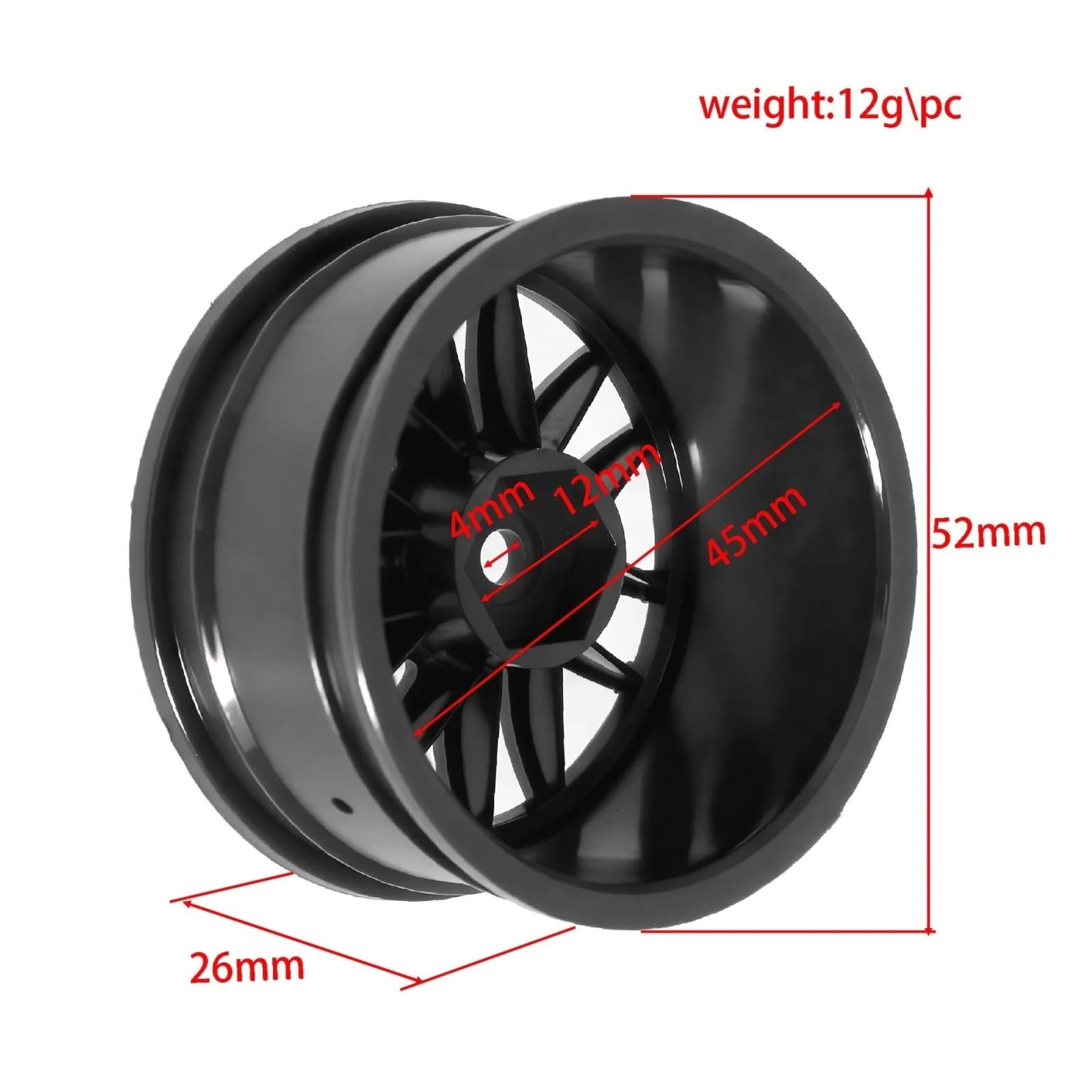 Per Tamiya XV02 Per Kyosho Per HSP Per Sakura Per Traxxas Per RedCat 1/10 4 Colori RC Drift Per Corsa Wheel Rim Mozzi Ruota Ricambi Modellini RC