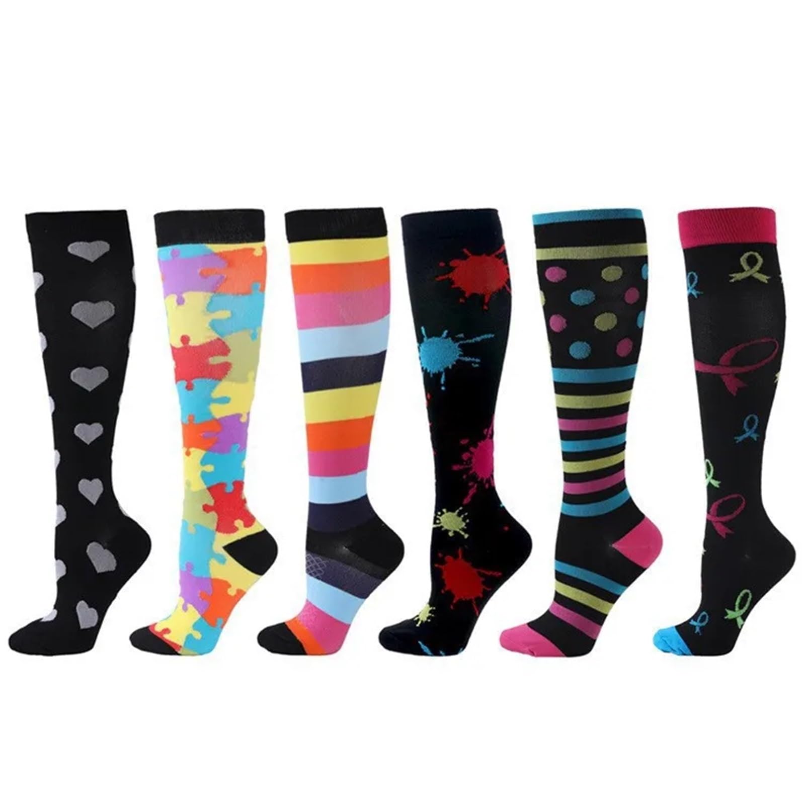 Calze Compressione Calzini A Compressione For Leggings Da Corsa, Da Calcio, Unisex, For Adulti, Edition Network, Calzini Da Infermiere Rossi A Pressione, Da Uomo(ANS006-8,S-M)