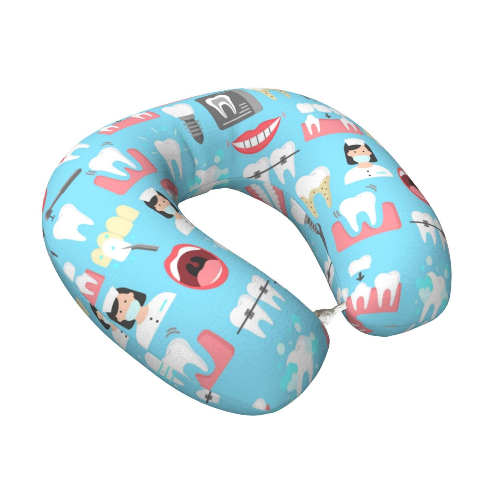 LKYMOH Dental Seamless, Travel Neck Pillow U-Shaped Memory Neck Support Soft Comfortable With Washable Cover For Airplane Car Traveling and Office