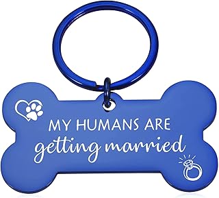 Dog Tags Gifts for Couples Newly Engaged Engraved Personalized for Wedding Pets Dog Lovers Owners Bride to Be Dog Mom Dad