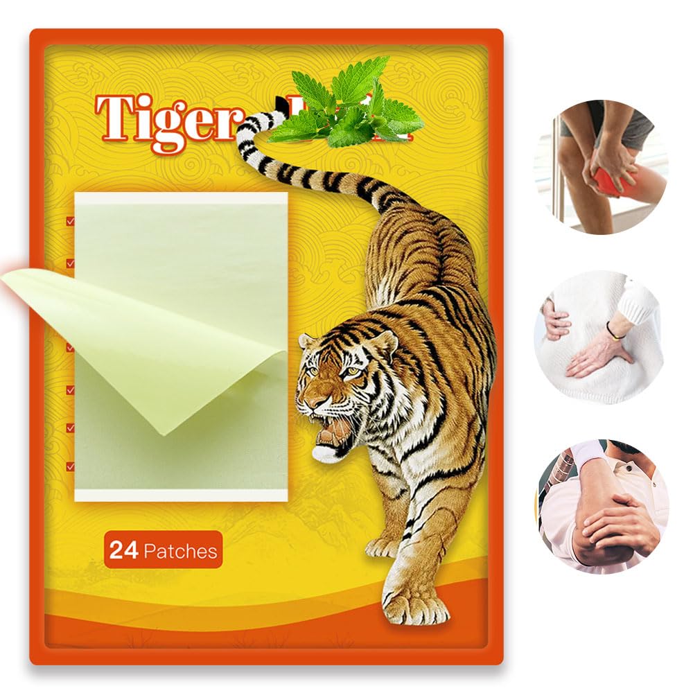 Effective 25Pcs/Box Tiger Patch/Patches,Relief Patch,Herbal Patch,Tiger Relief Balm,Double-Sided usable Equivalent to 50 Pieces,Relieves discomfort in The Neck,Lower Back and Other Joints