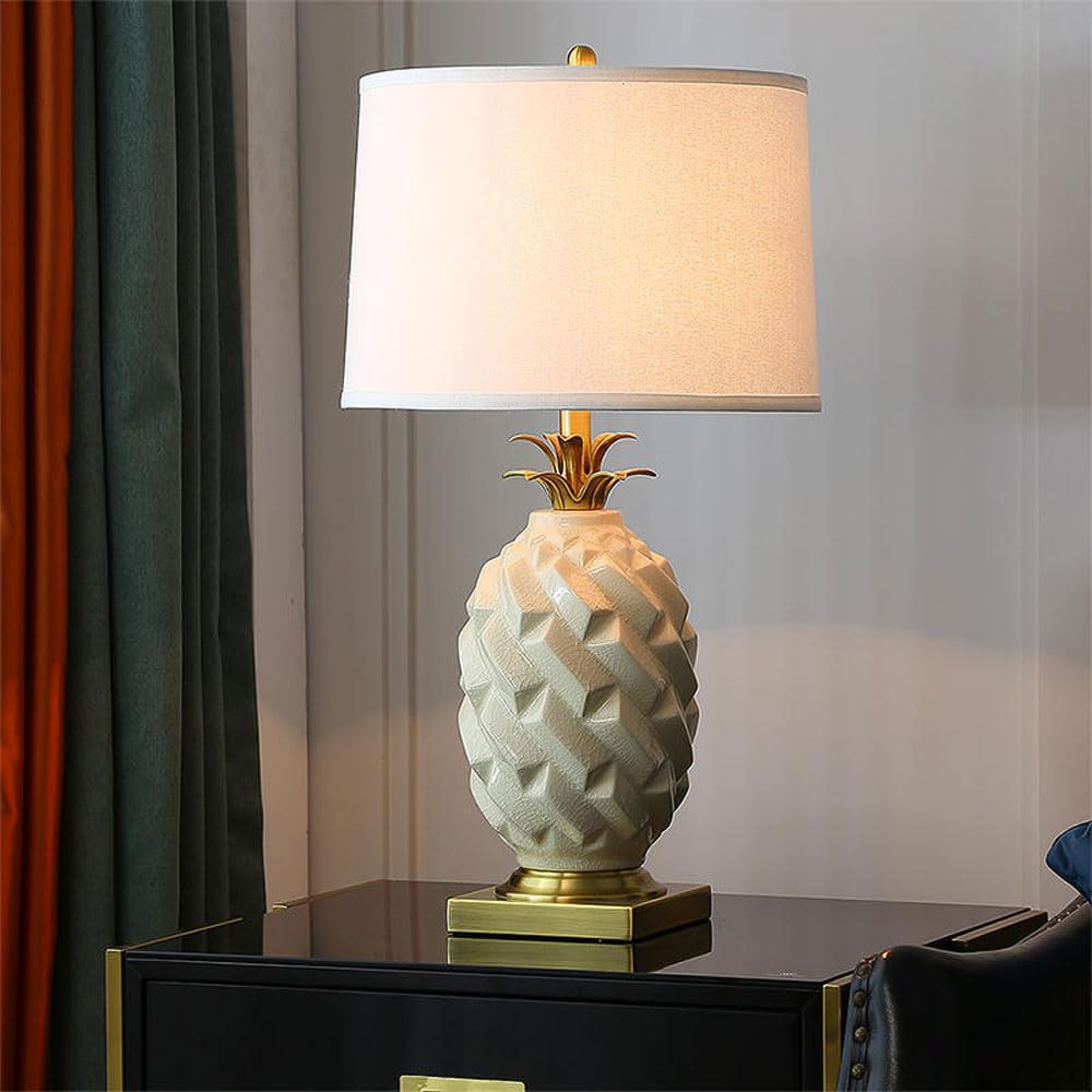 asdchZen 22.8"/28" Modern Contemporary Ceramic Lamp For Living Room Off-White/Yellow Desk Decor Lamps For Bedroom Farmhouse Bedside Nightstand End Table Lamps-B-38 * 71Cm,B-33 * 58CM