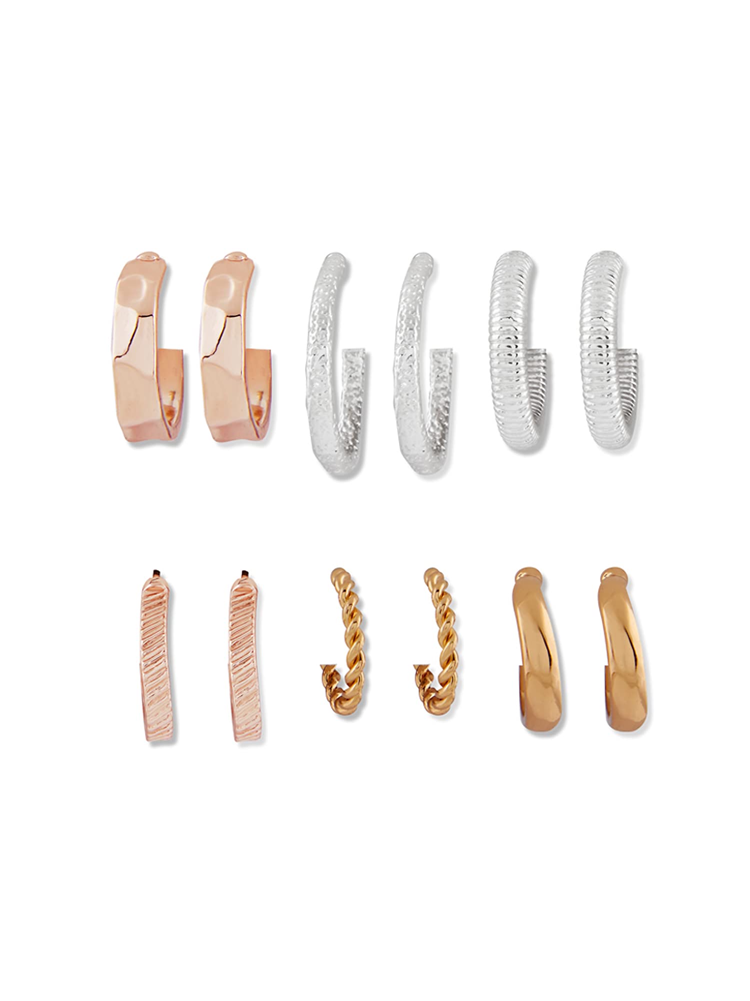 See full amazon price history chart for Zaveri Pearls Rose Gold, Silver & Gold Tone Set Of 6 Contemporary Semi-Hoop Earrings For Women-ZPFK17706 Zaveri Pearls Rose Gold, Silver & Gold Tone Set Of 6 Contemporary Semi-Hoop Earrings For Women-ZPFK17706 (B0CXTJZ1B7) Amazon Price History, Amazon Price Tracker