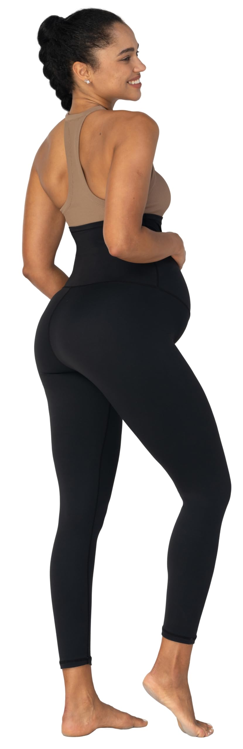 Sunzel Sunzfly - Leggings premaman da donna, a vita alta, per yoga, lunghezza 7/8, nero, M