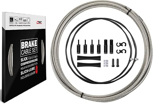 Miniatura 10 de CNC Juego de cables de freno de bicicleta de montaña, carcasa de cable de freno de bicicleta, cubierta trenzada y línea interior de teflón para MTB