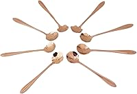 Vista 10 de Juego de 8 cucharas creativas de acero inoxidable, cuchara de café, cuchara de café, cuchara agitadora (dorado)