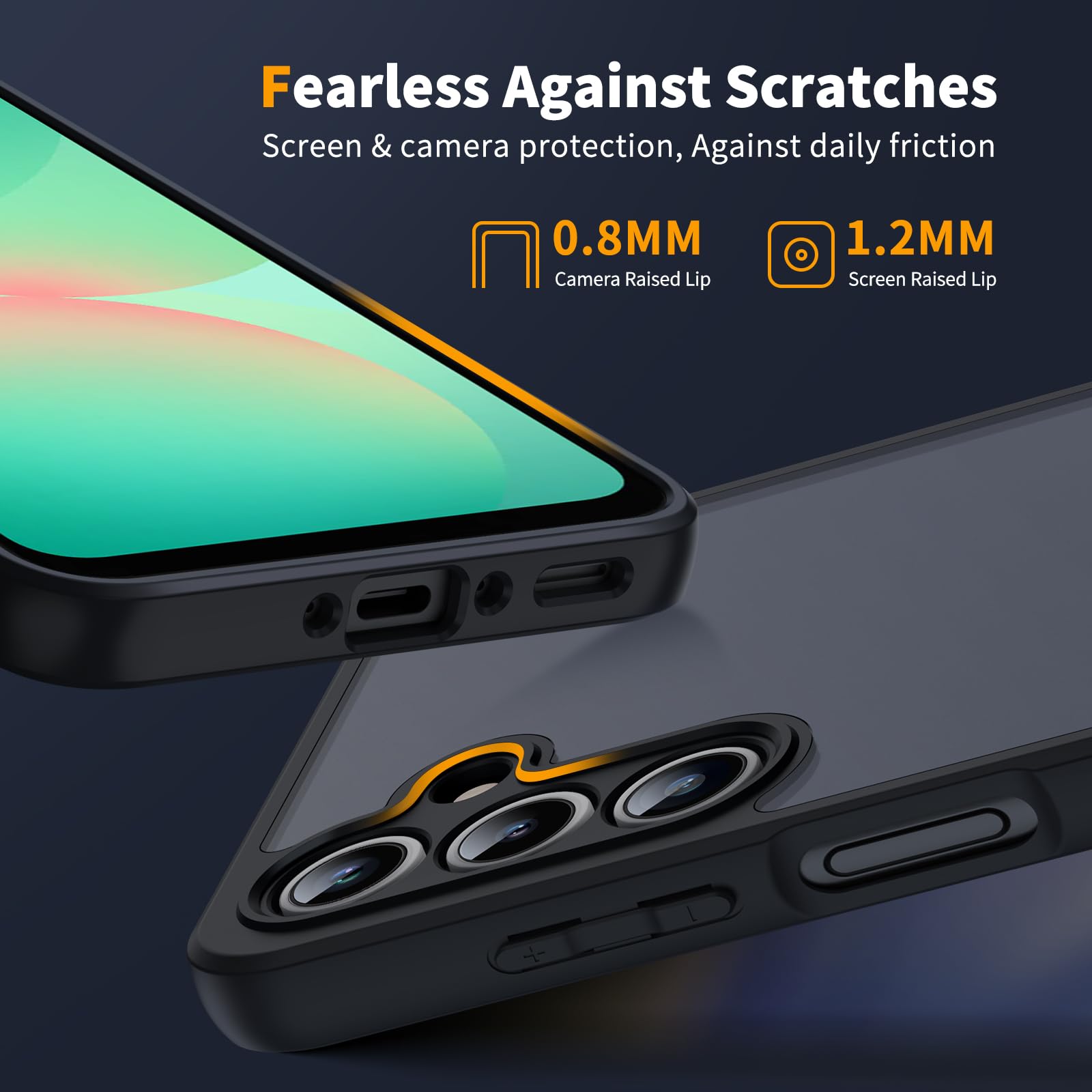 COPIKE Cover Opaca per Samsung Galaxy A26 5G e Protezione Fotocamera con 2 Pezzi Vetro Temperato, [Antiurto Grado Militare] Custodia Posteriore Glassata Traslucida Anti-Impronte, Nero