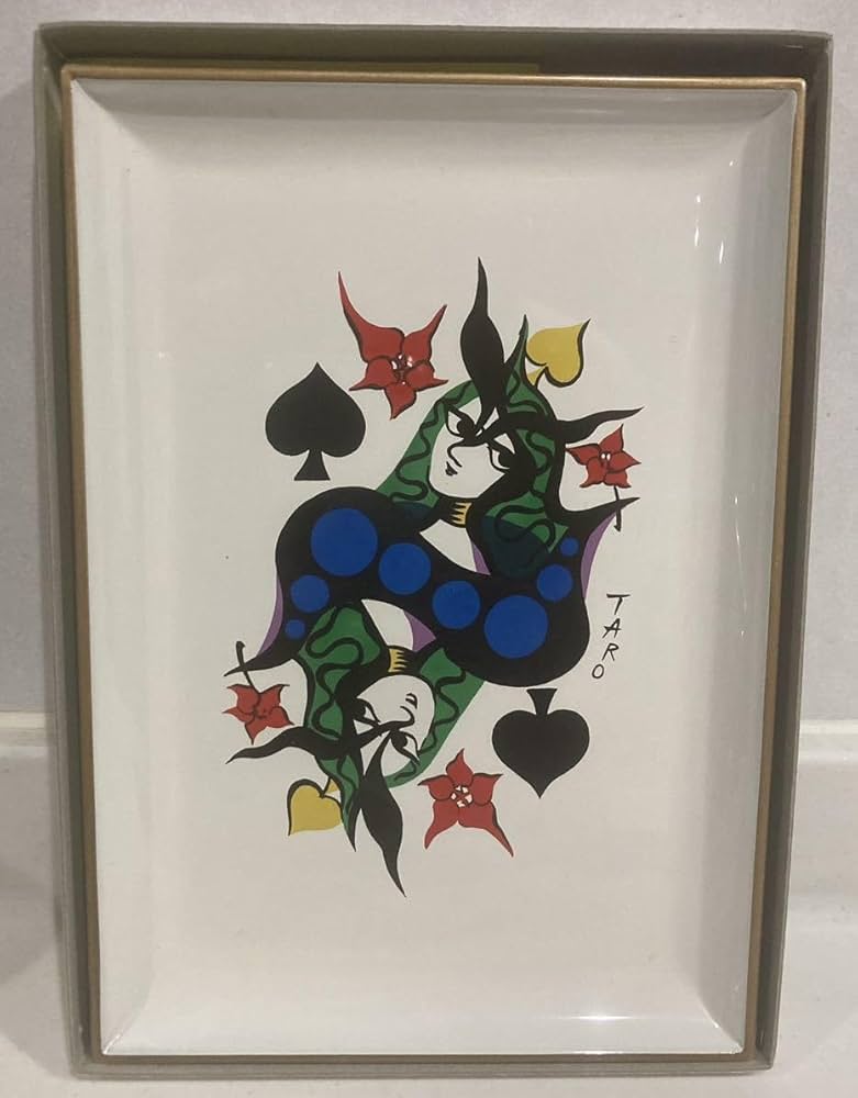 美品　TARO OKAMOTO トランプ柄　　　飾り絵皿　プレート 美品 TARO OKAMOTO トランプ柄 飾り絵皿 プレート 未使用美品
