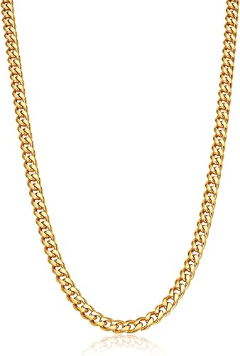 Monily Cuban Link Chain for Men Stainless Steel Chain Chunky Necklace for Mens 7