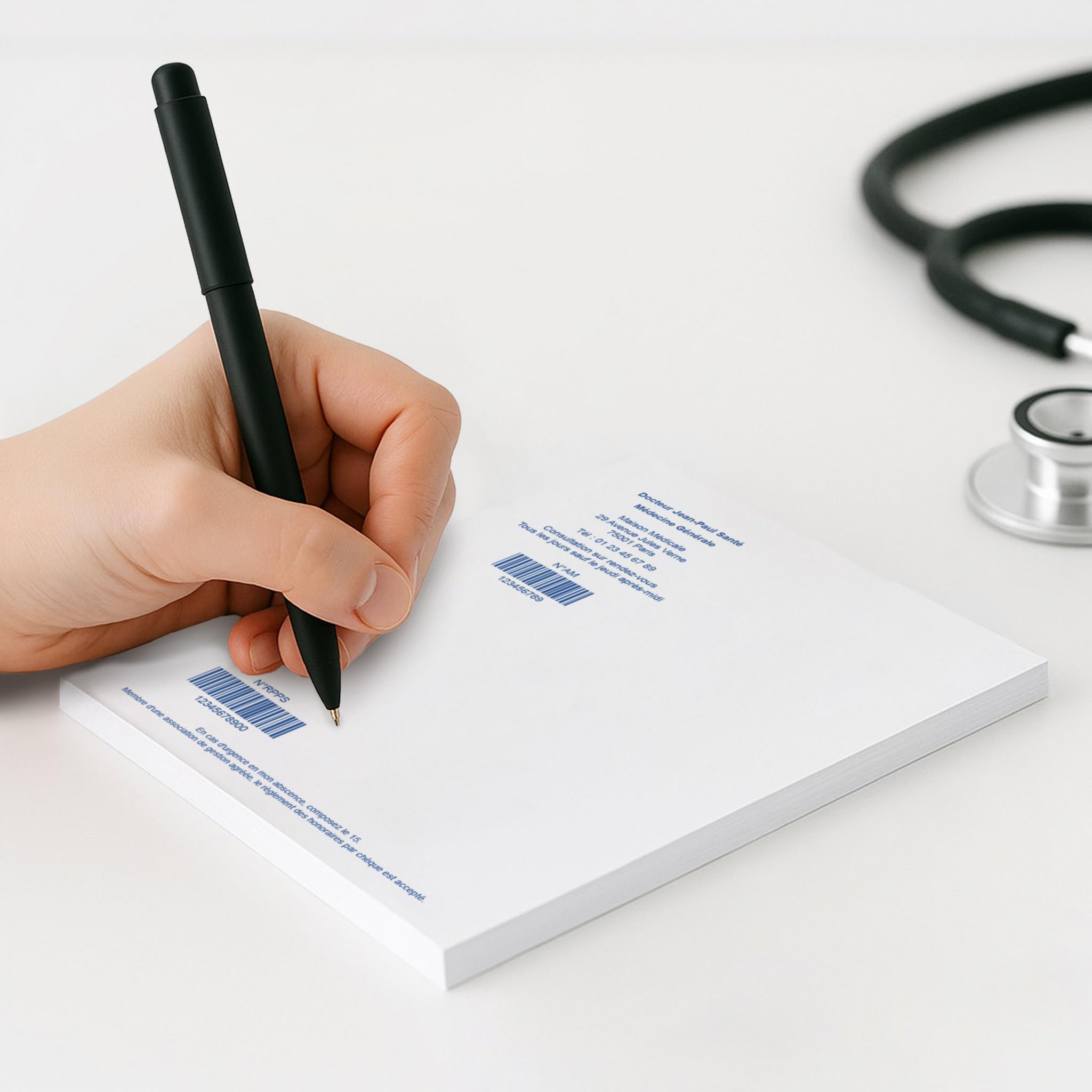 Bloc de 100 ordonnances personnalisé - UTTSCHEID (Sans porte-documents, 10) | Pour les professionnels de santé