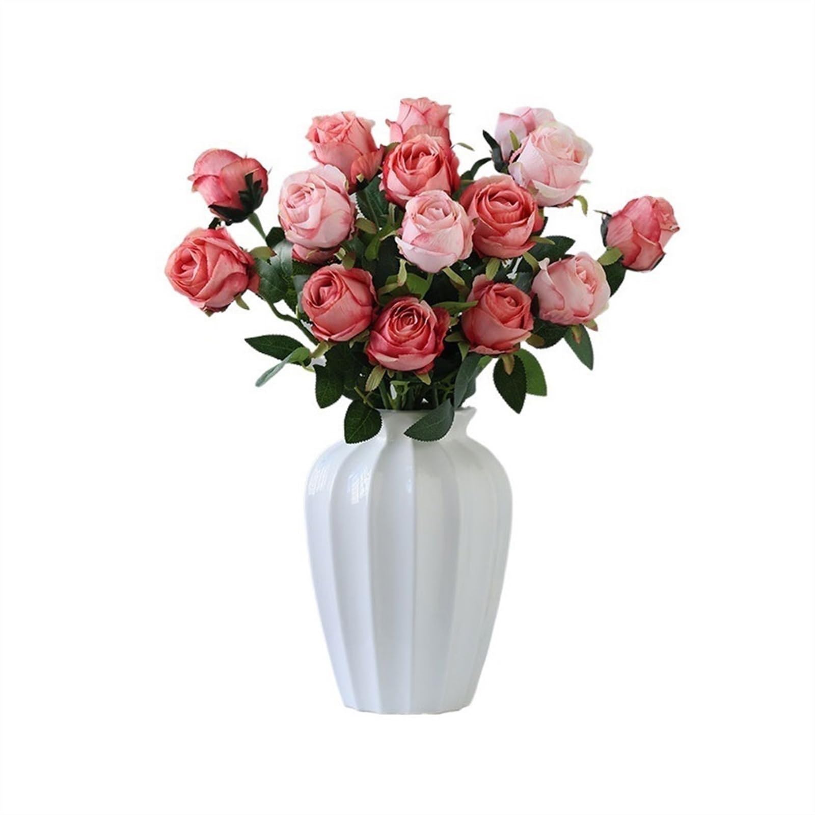 CFY652 Floral Arrangements High-grade Table Centerpieces Handmade Flower Arrangement Decorative Rose Simulation Flower Arrangement with Ceramic Vase Weddings