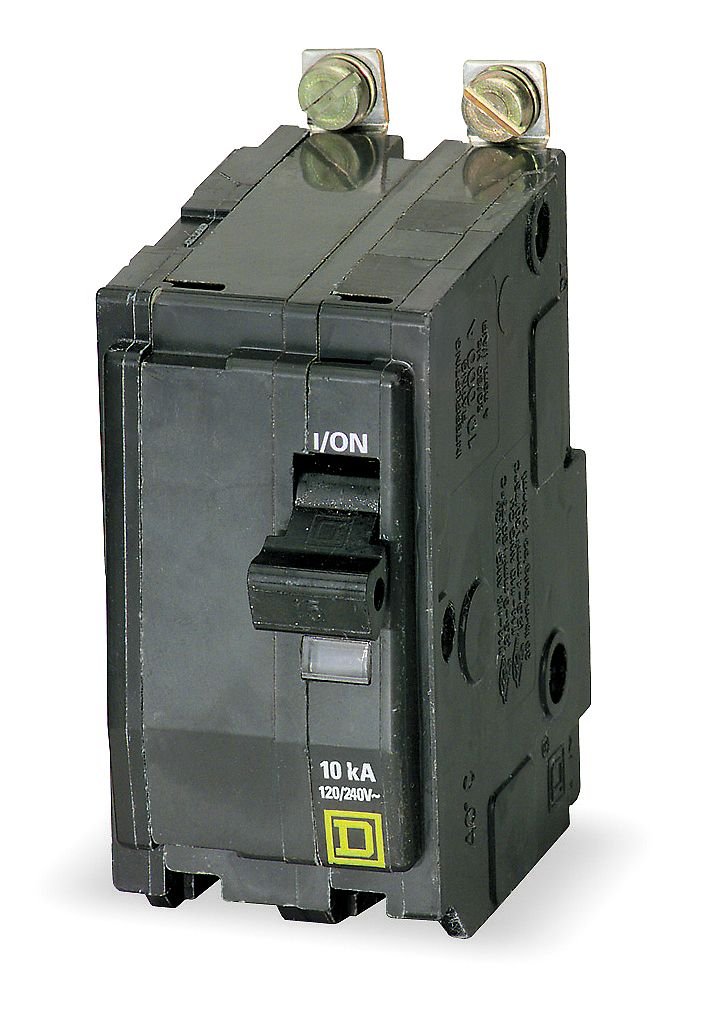 SCHNEIDER ELECTRIC Miniature 240-Volt 50-Amp QOB250VH Molded Case Circuit Breaker 600V 40A, Black