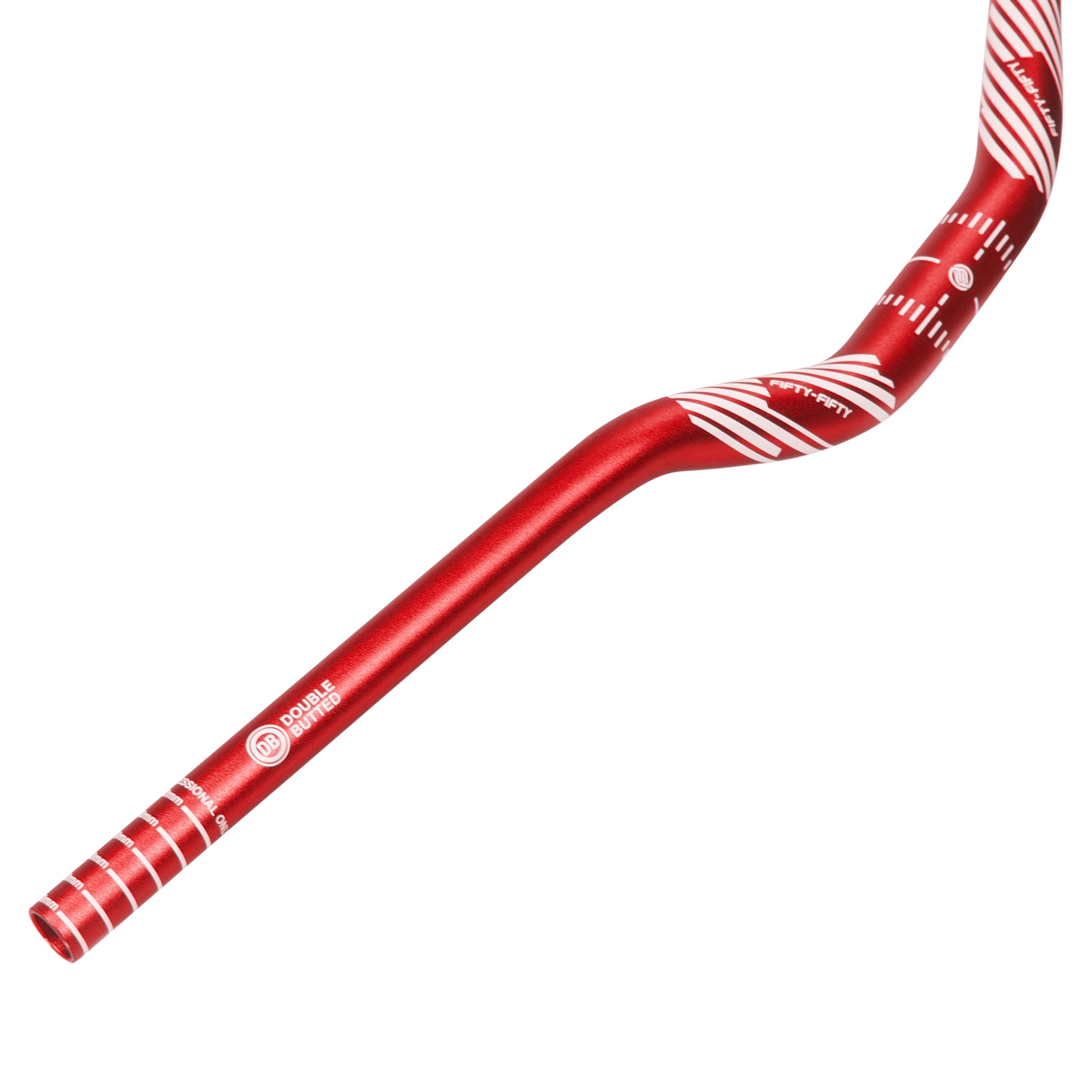 FIFTY-FIFTY, manubrio MTB 31,8 Riser, manubrio in lega di alluminio, manubrio per mountain bike da 31,8 mm di diametro 780 mm di larghezza (Rosso, 50 mm di rialzo)