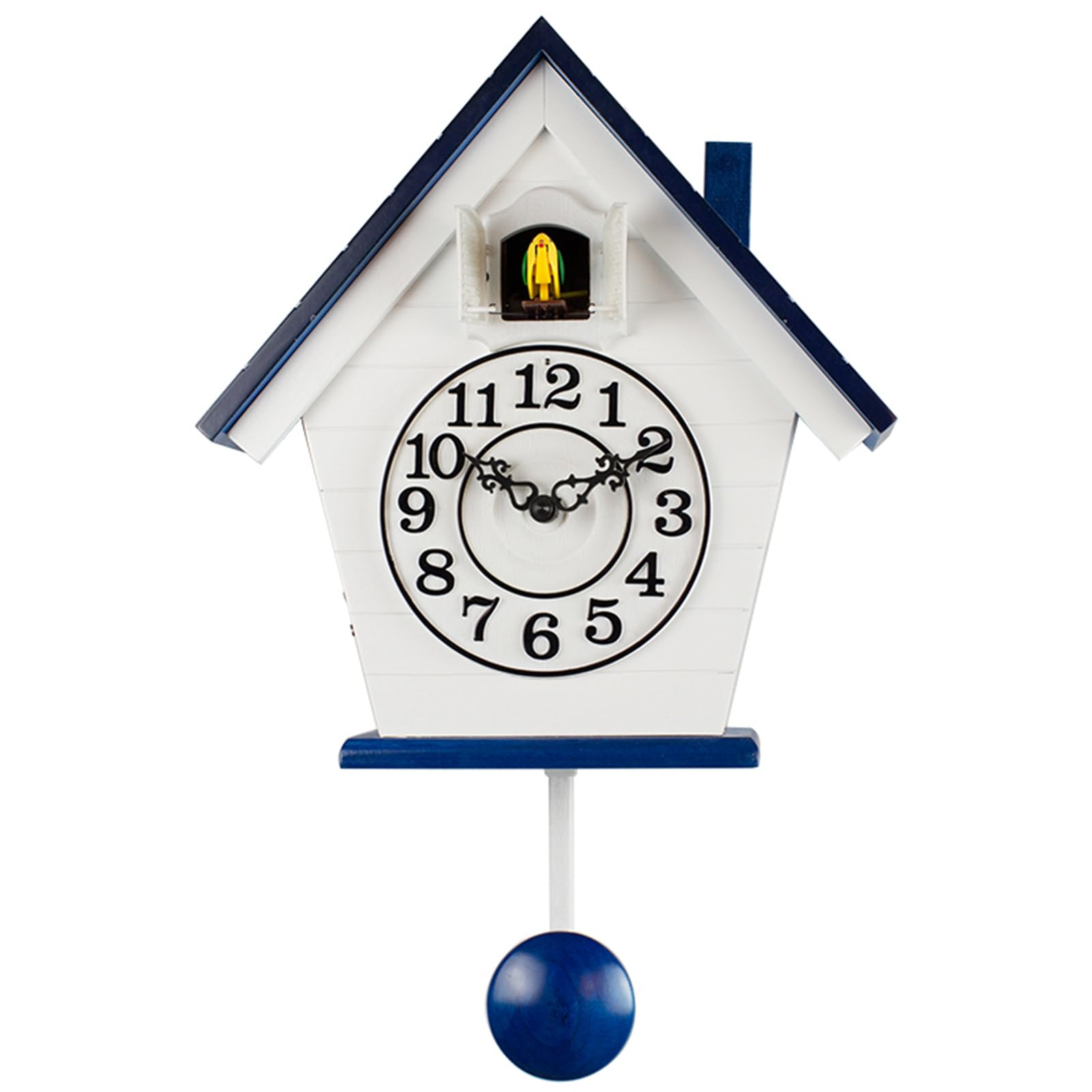MYUYEE Cuckoo Clock with Cuckoo Bird, for Living Room, Home ation Pendulum Clock,D (F)