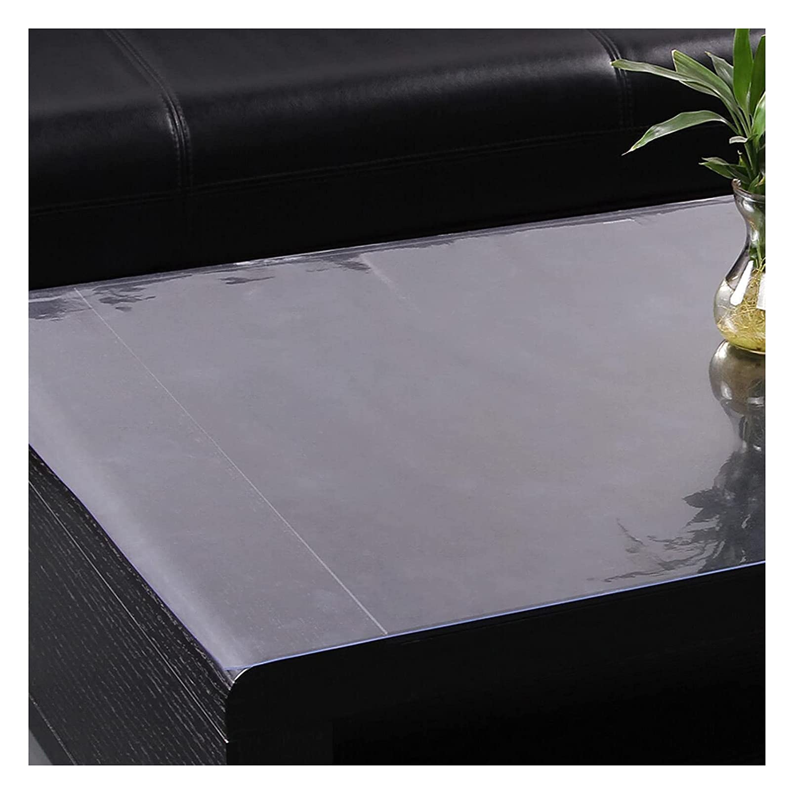 Nappe rectangulaire PVC transparente anti-tache pour table de salle à manger
