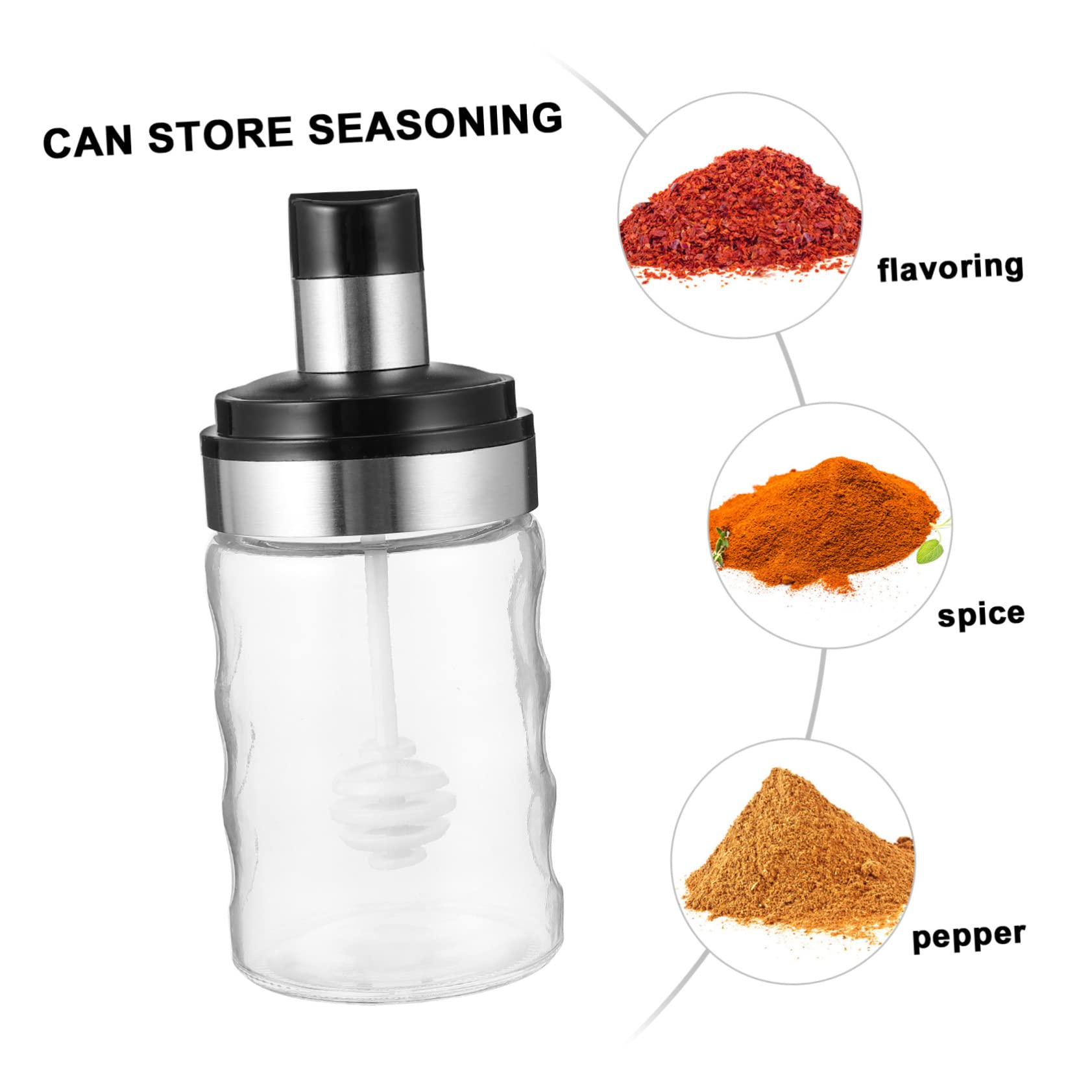 Unomor Honey Bottle Style Condiment Jar Sealing Seasoning Bottle for Easy Use Storage Box Rubber Ring Seal