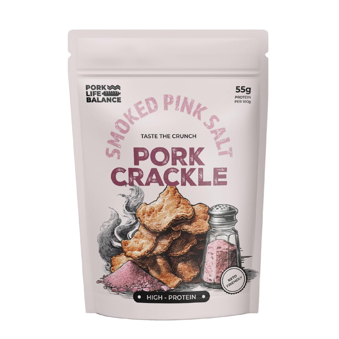 PORK LIFE BALANCE Delicious Pork Crackle (Smoked Pink Salt, 75 gm) - Ready To Eat Pure Dry Cured Pork Crackles, No Trans Fat, Gluten & Soya Free, Shelf-Stable, Keto Friendly (Pack Of 1)-image-24