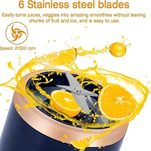 Miniatura 6 de Licuadora personal para batidos y batidos, 13.5 fl oz - 2 tazas y tapas portátiles para llevar, fácil de limpiar, mezclador de alta velocidad para