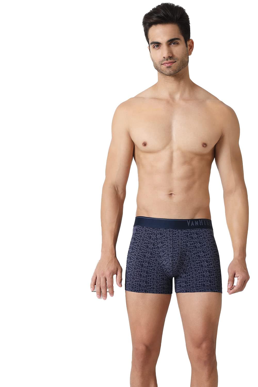 van heusen Polyamide Men 4 Way Stretch Trunks - Body Defining Fit, Allover Print_30048_Spp-16_L, Grey, Large-picture-27