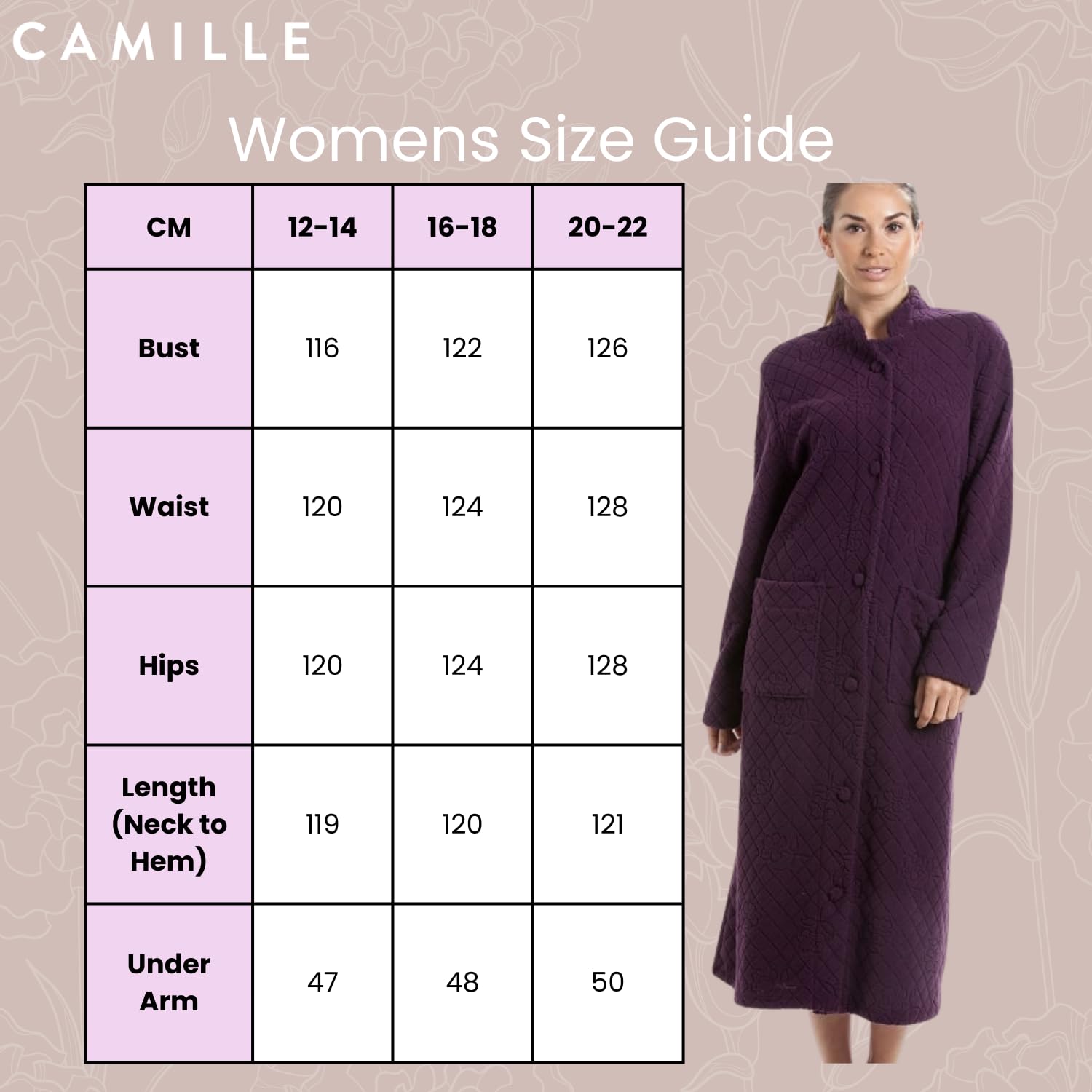 Camille Bata de baño supersuave para mujer, con botones, manga larga y bolsillos delanteros para máxima comodidad y calidez